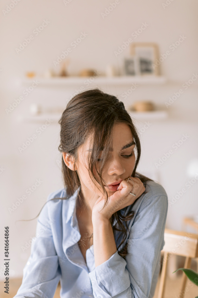 Woman at home during quarantine Woman at home during quarantine