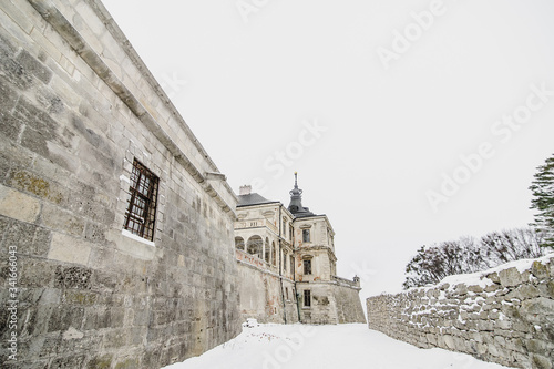 Beautiful Medieval Pidhirtsi Castle. Pidhirtsi village, Lviv Oblast, Ukraine, February 20, 2019 photo