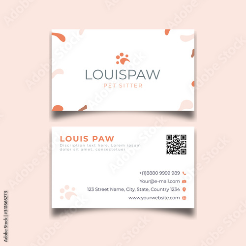 Minimalist Business card abstract design pet pattern template