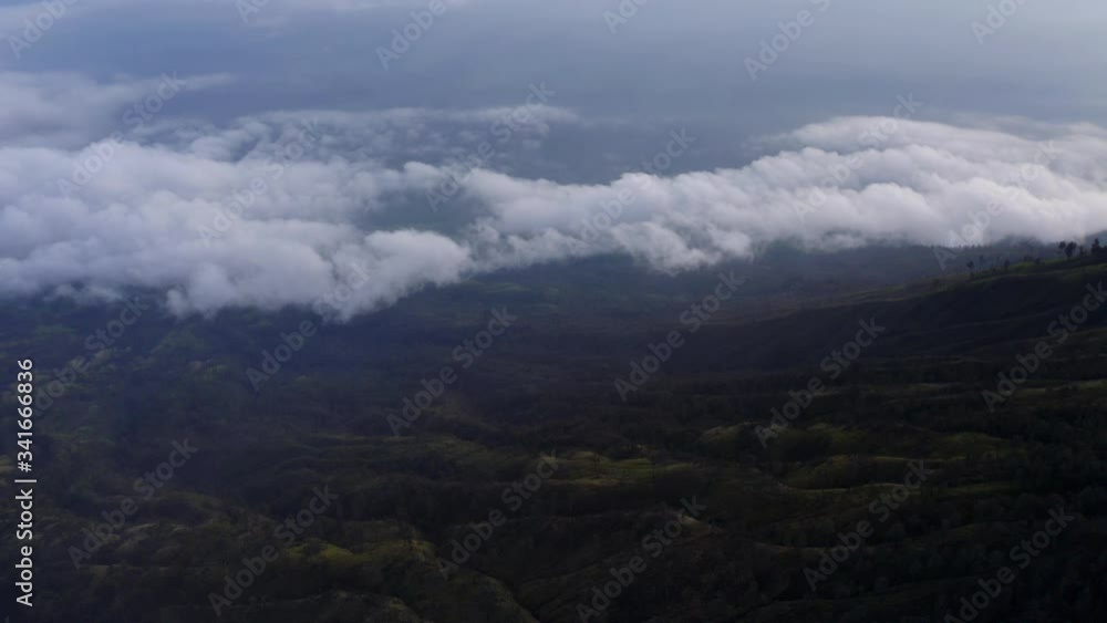 Mount Ijen Volcano range, aerial view of Indonesian wild early morning landscape Mount Ijen Volcano range, aerial view of Indonesian wild early morning landscape