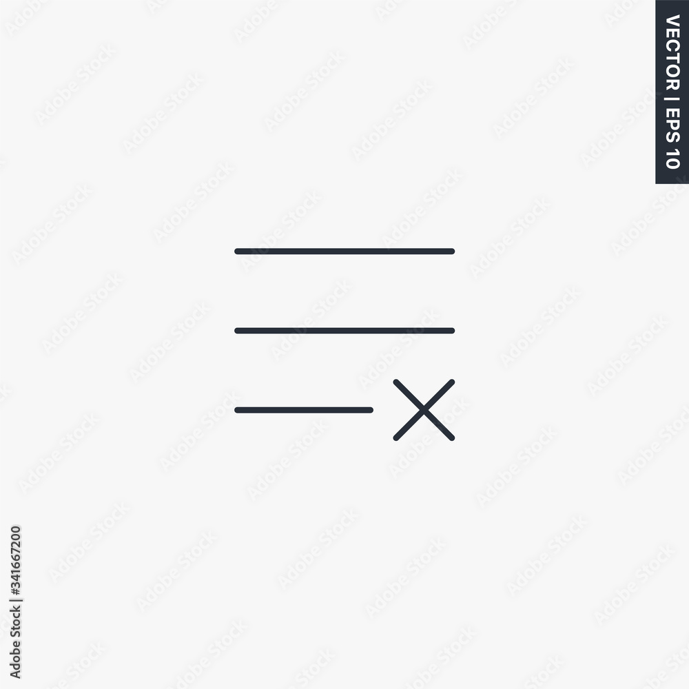 Delete list, linear style sign for mobile concept and web design Delete list, linear style sign for mobile concept and web design