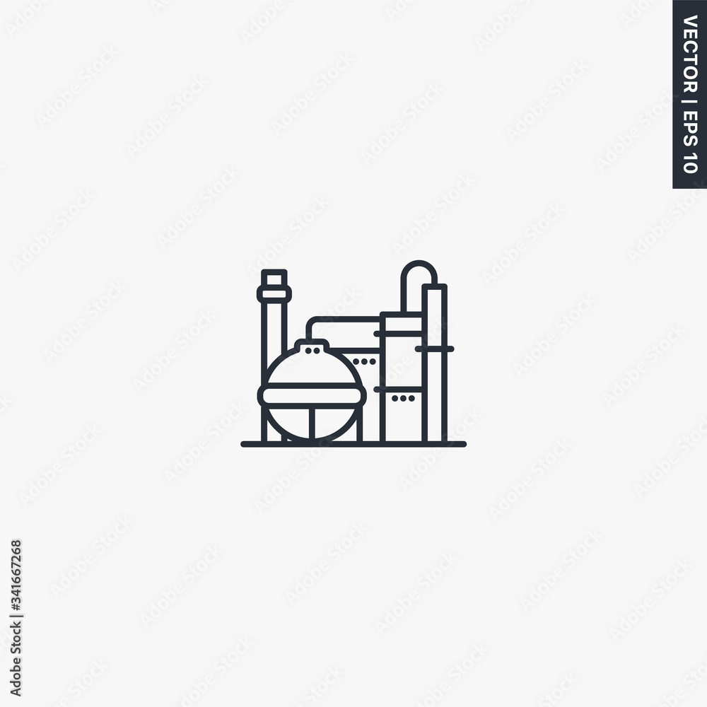 Factory, linear style sign for mobile concept and web design Factory, linear style sign for mobile concept and web design