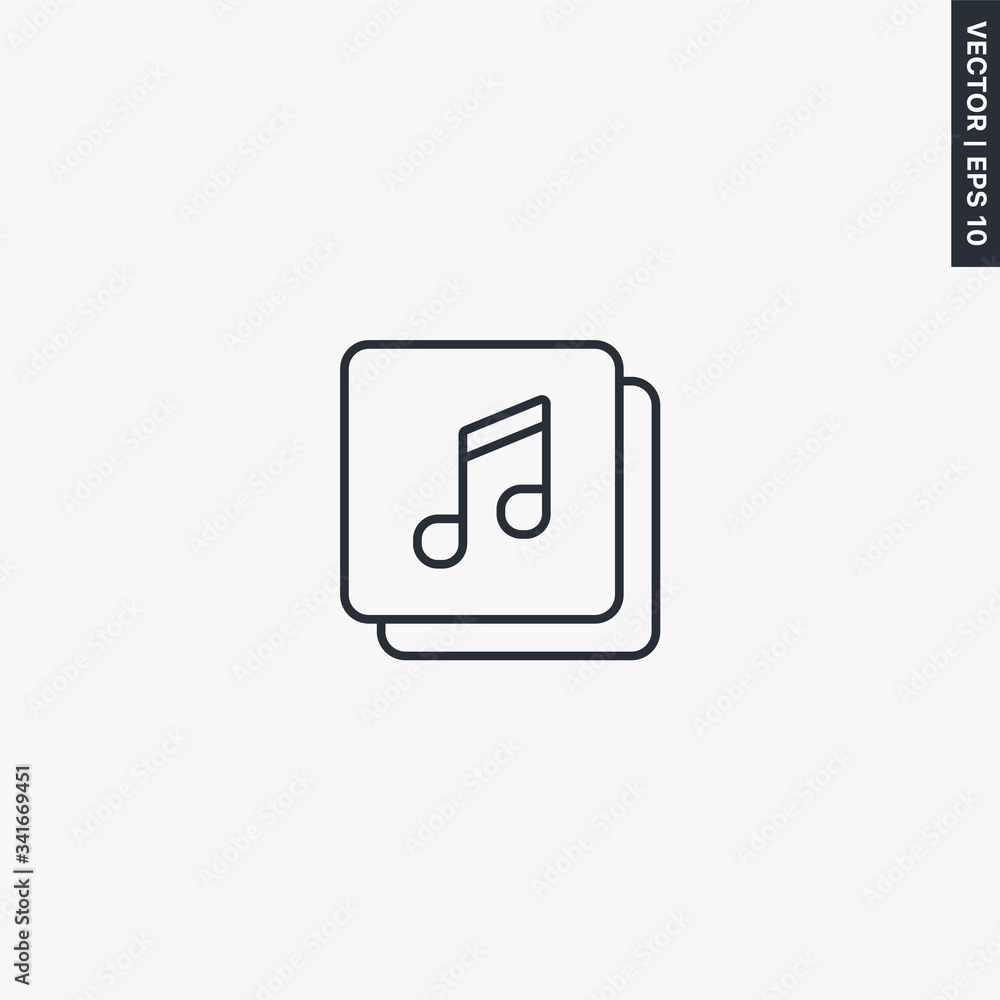 Music playlist, linear style sign for mobile concept and web design Music playlist, linear style sign for mobile concept and web design