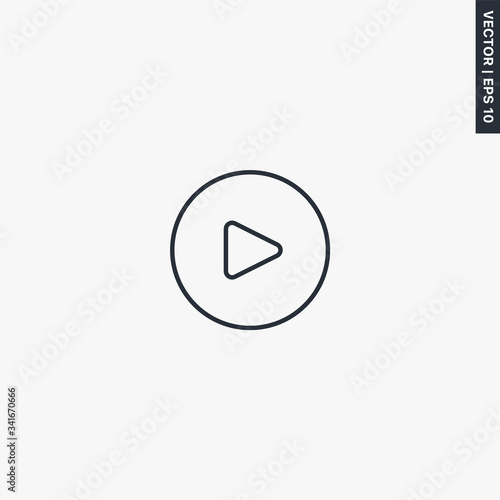 Free Download Play, linear style sign for mobile concept and web design - GFXLoad