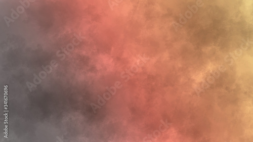 red abstract watercolor background, sky with clouds 