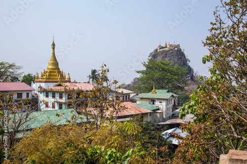 Panoramic view of famous Mount Popa, Myanmar photo