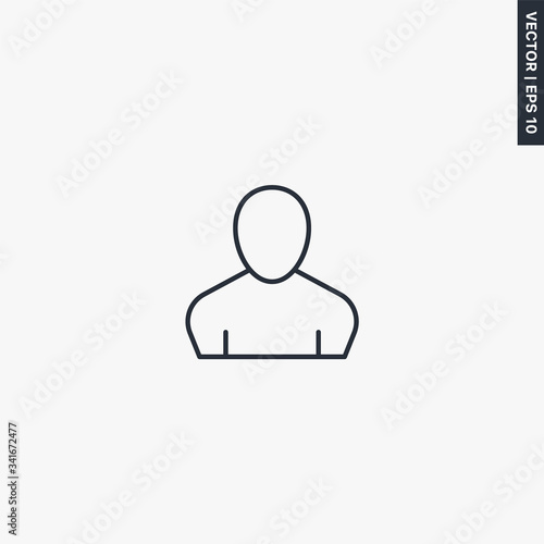 User, linear style sign for mobile concept and web design
