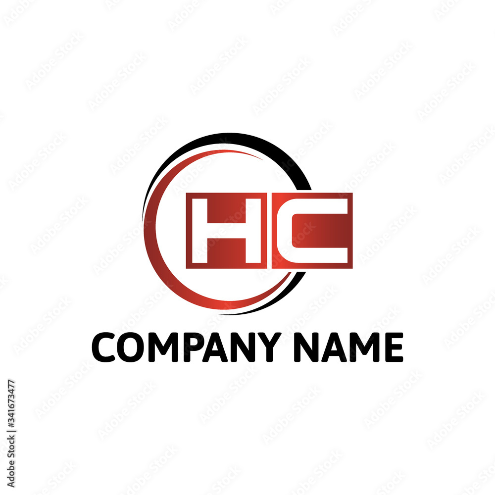 Abstract initial letter HC. minimal awesome trendy professional logo design template. Vector letter logo with red and black color. Abstract initial letter HC. minimal awesome trendy professional logo design template. Vector letter logo with red and black color.