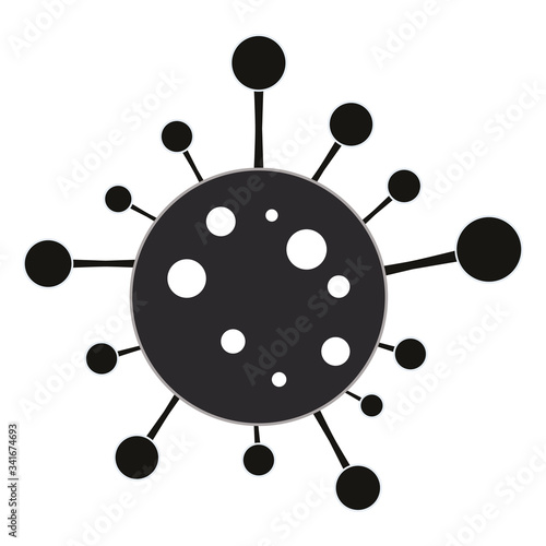 Coronavirus 2019 nCoV icon. Black on white background isolated. Vector