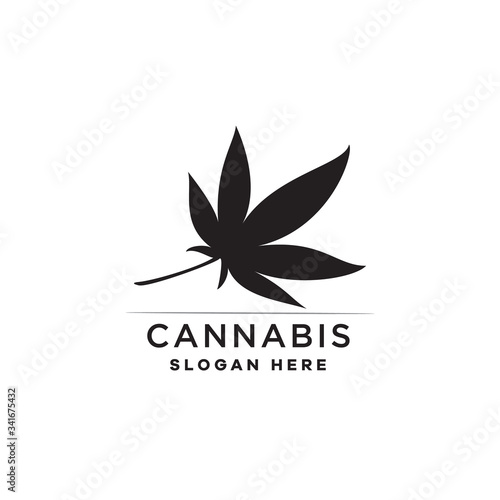 cannabis leaf symbol vector logo template silhouette © nurcreatedesign