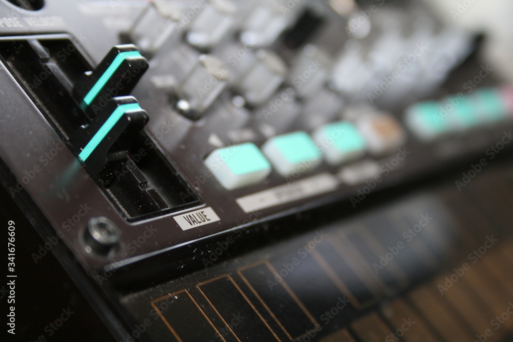 close up of a video camera on a synthesizer close up of a video camera on a synthesizer