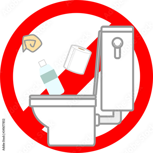 トイレに異物を流してはいけない図