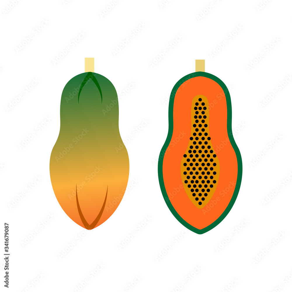 Illustration of Papaya icon vector Illustration of Papaya icon vector