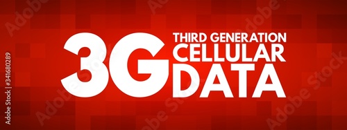 3G Third Generation cellular data text. technology concept background