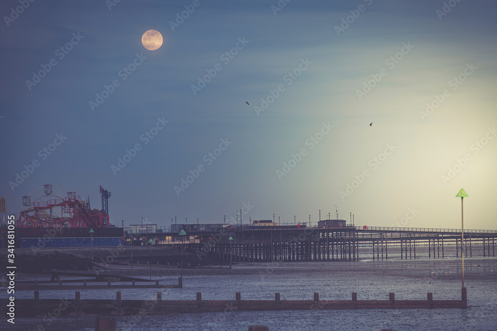 moon over the pier
