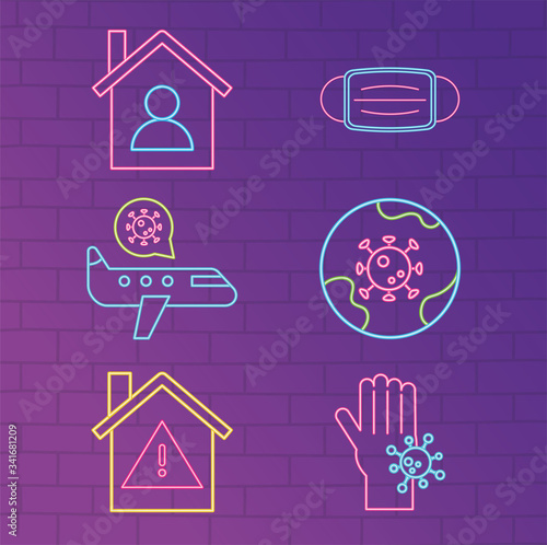 2019 ncov outbreak pandemic, prevention stay at home, avoid travel, wear medical mask