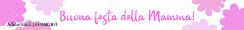 Hand drawn web banner background, with " Buona Pasqua" quote in Italian. Translated Happy Easter. Whimsical spring, summer design concept, holiday lettering 