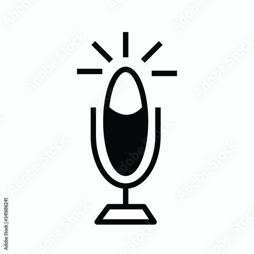 Designer microphone icon in trendy flat style. Microphone icon vector illustration.