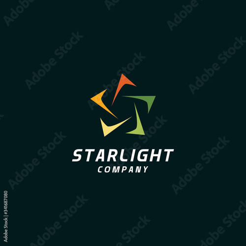Starlight Logo Design Vector. Modern Star initial Symbol and app Digital Technology emblem icon for company.