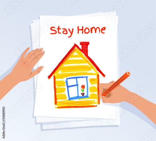 Stay Home concept vector illustration