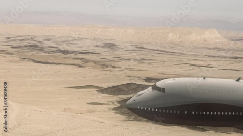 Wallpaper Mural Airliner Crossing a Desert in a Dust Storm Torontodigital.ca