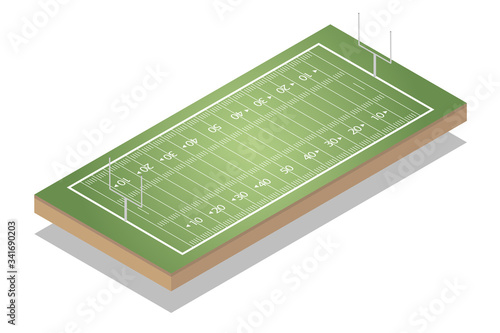 American football fields ometric. - Sport fields for infographic. - Vector illustration.