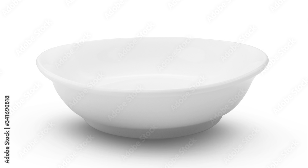 empty white ceramics bowl on white background empty white ceramics bowl on white background