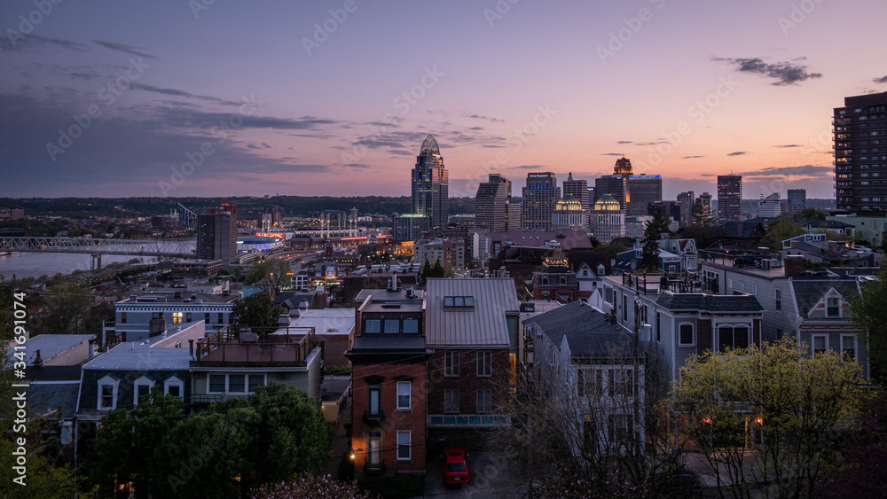 The Cincinnati Skyline at Sunset