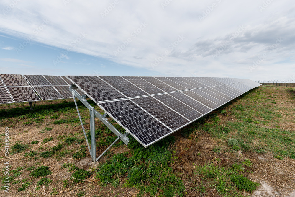 Solar electric panels in the field. Solar electric panels in the field.