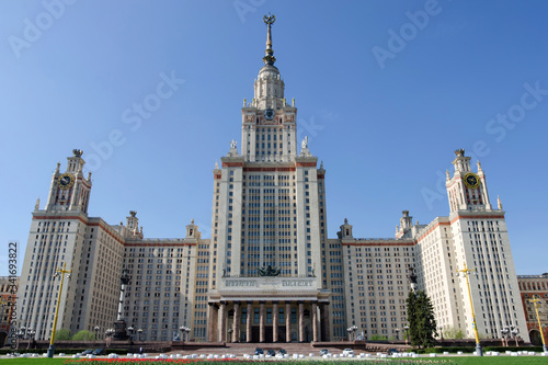 Main building of Moscow State University. Moscow, Russia.