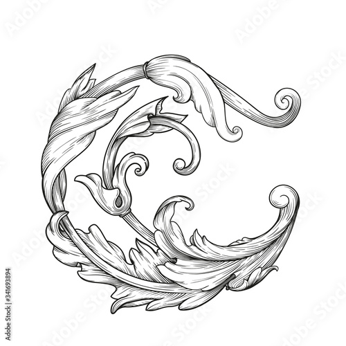 Curls and scrolls ornament for design elements.