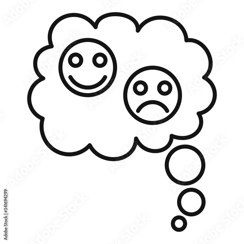 Abuse bipolar disorder icon. Outline abuse bipolar disorder vector icon for web design isolated on white background