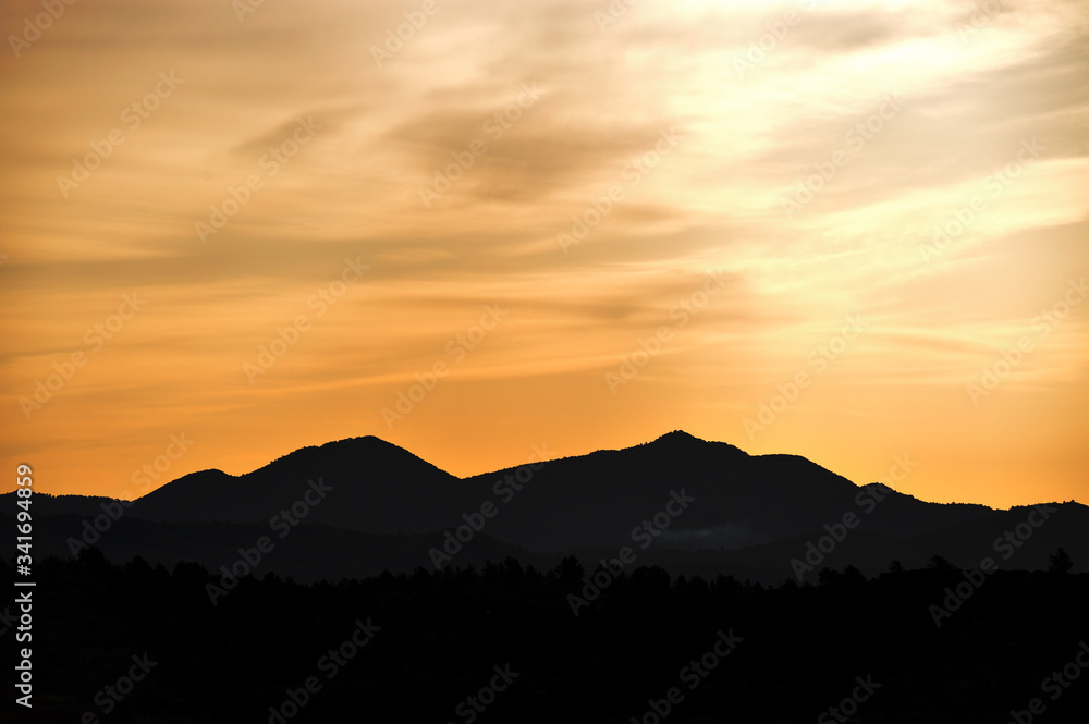 mountains at sunset