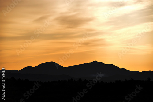 mountains at sunset