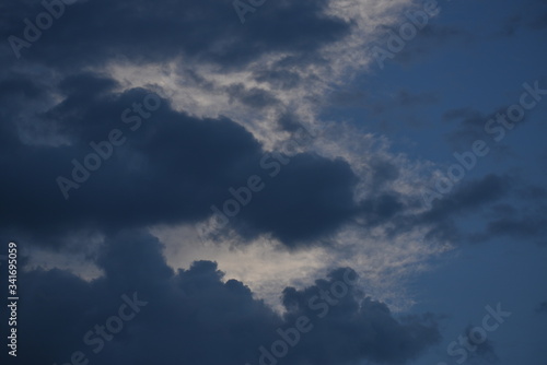 Air clouds in the blue sky with beautiful nature abstract background.