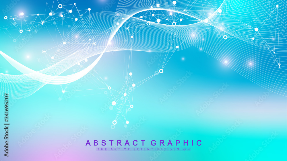 Colorful molecules background. DNA helix, DNA strand, DNA Test. Molecule or atom, neurons. Abstract structure for science or medical background, banner. Scientific molecular vector illustration Colorful molecules background. DNA helix, DNA strand, DNA Test. Molecule or atom, neurons. Abstract structure for science or medical background, banner. Scientific molecular vector illustration