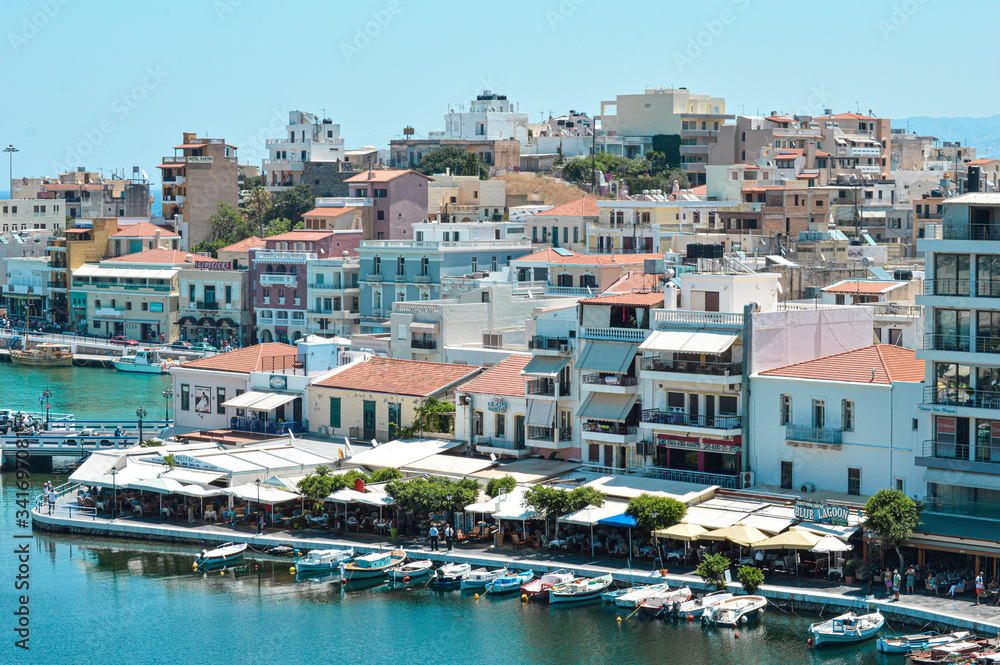 Beautiful old town on the island of Crete, Greece