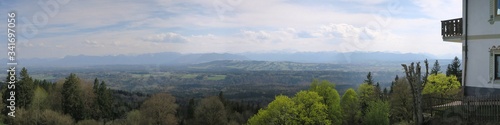 Fototapeta Naklejka Na Ścianę i Meble -  Alpenpanorama vom Hohenpeißenberg