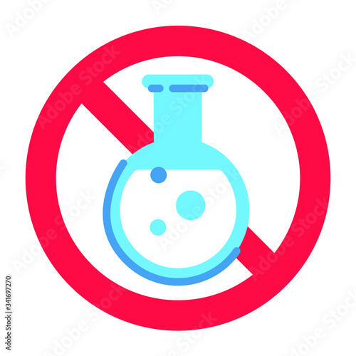 Sulfites allergy line color icon. Allergic reaction. Caution sulfate. Chemical intolerance. Hypersensitivity to the individual components of the product. Sign for web page, mobile app, button, logo.