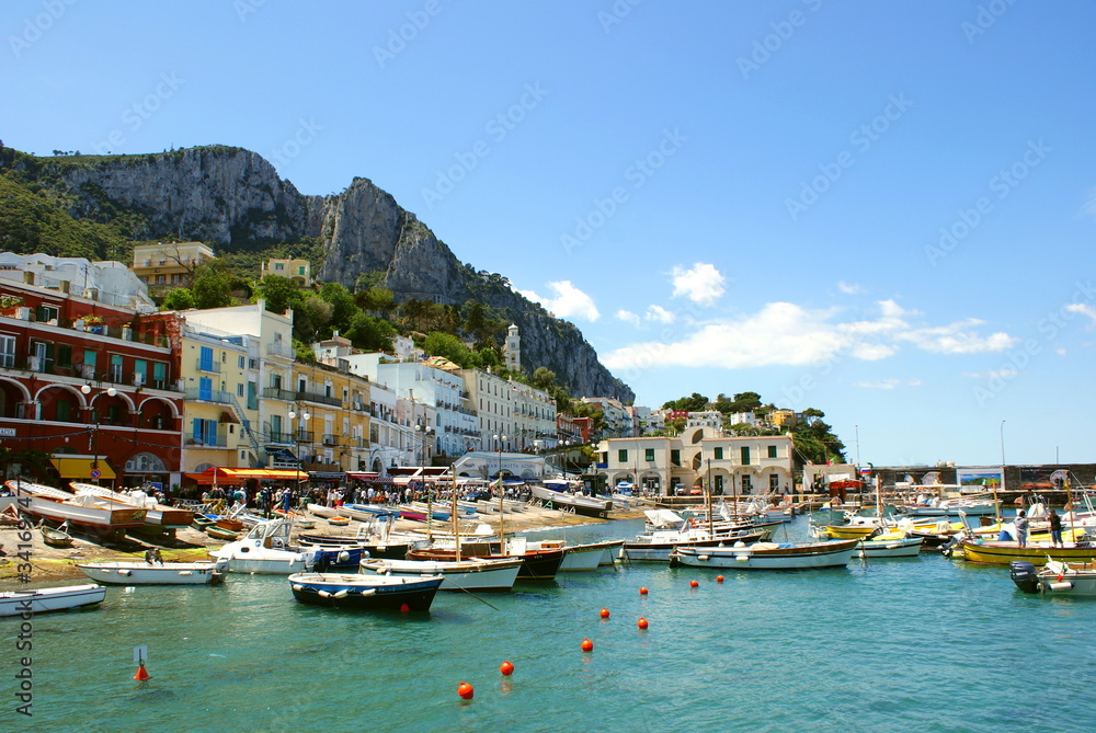 Wyspa Capri port łodzie Włoch 