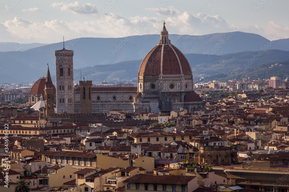 Duomo Santa Maria del Fiore - Cathedral, Florence panorama city skyline, Florence, Italy