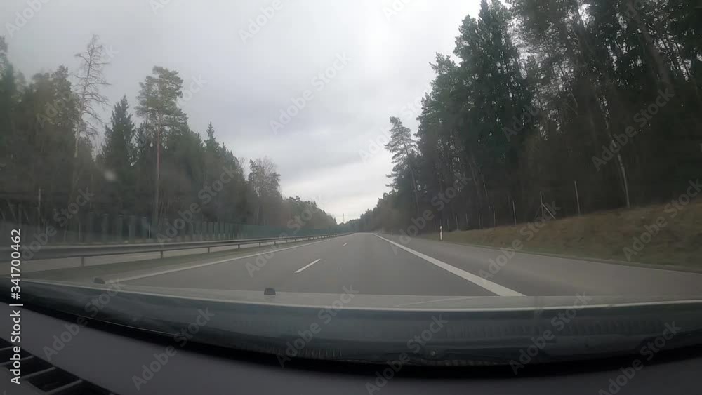 Timelapse of car going on the empty highway. No traffic at all. Road is closed. Timelapse of car going on the empty highway. No traffic at all. Road is closed.