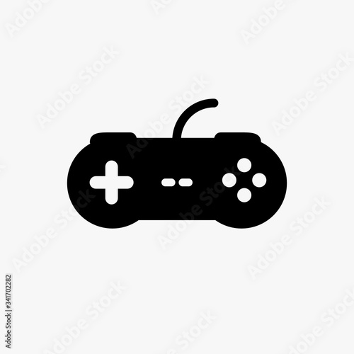 Video game control joystick flat icon. Videogame console controller game pad