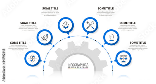 Infographic design template. Creative concept with 6 steps
