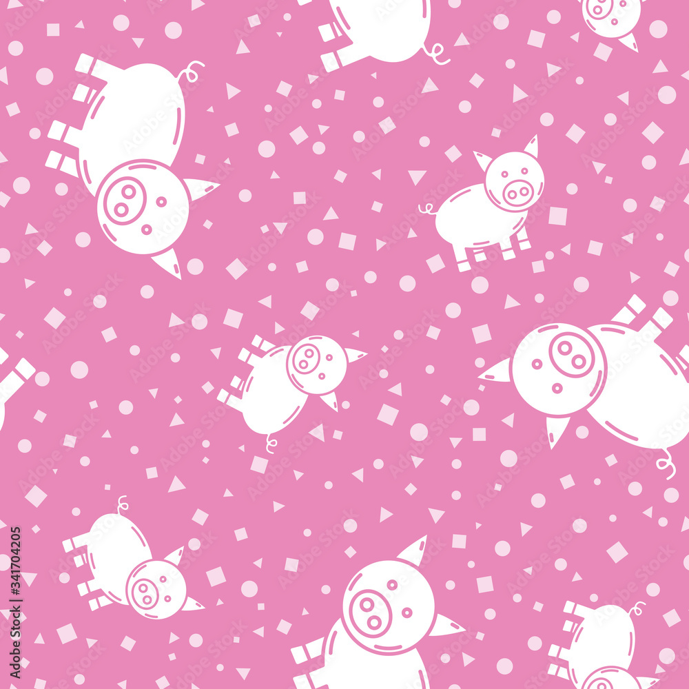 Wrapping paper - Seamless pattern of symbols pig for vector graphic design Wrapping paper - Seamless pattern of symbols pig for vector graphic design