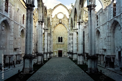 Ruin of the Igreja do Carmo church in Lisbon photo