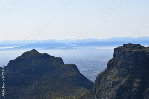 Beautiful view from Table mountain in Cape Town, Southafrica