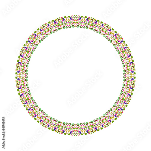 Geometrical floral border - abstract circular vector design element
