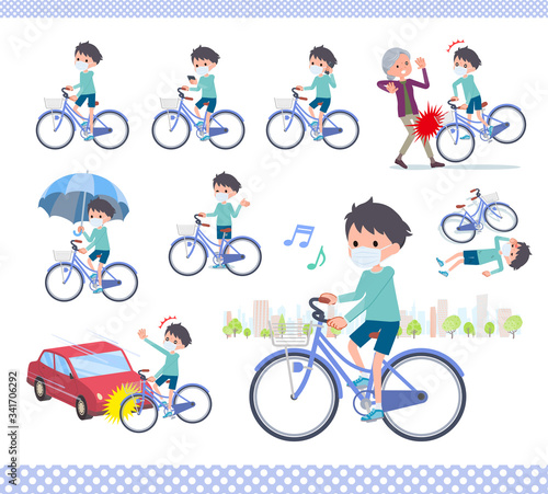 flat type mask blue clothing boy_city cycle