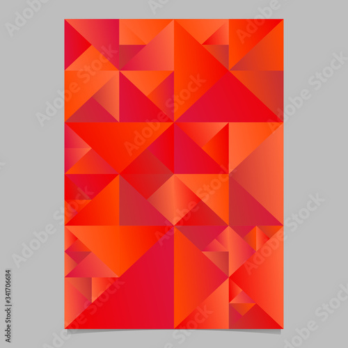 Geometrical triangle page template - polygonal red vector brochure background graphic design